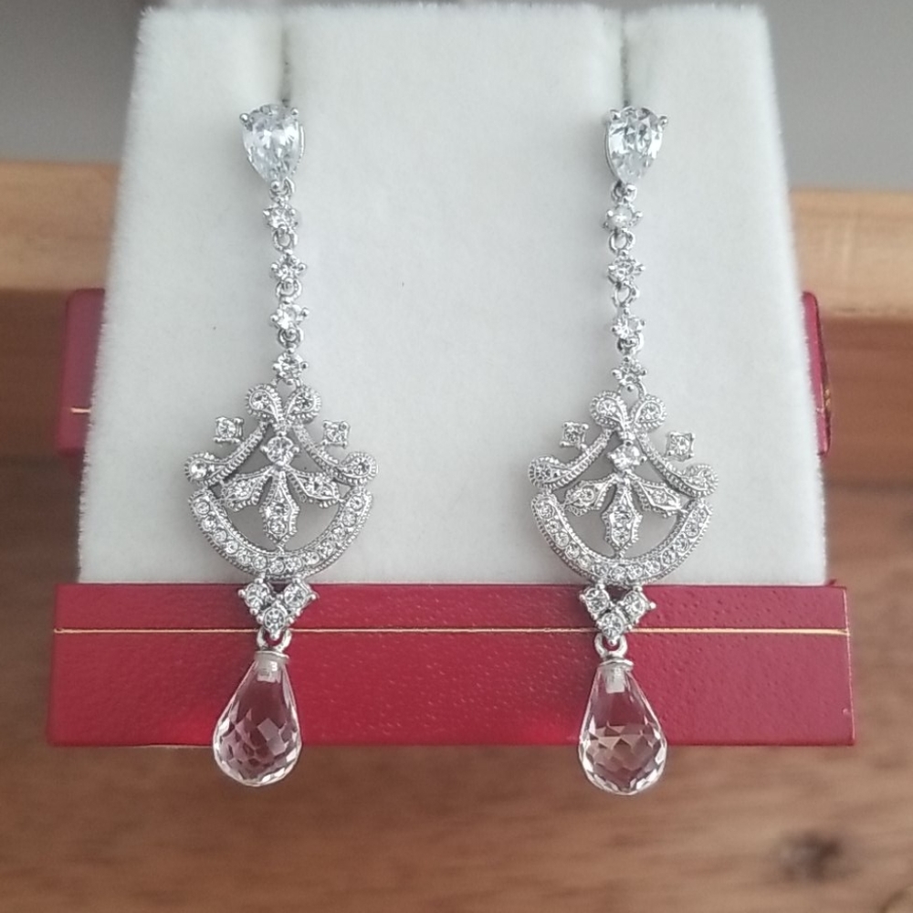 Chandelier Crystal Earrings. 925